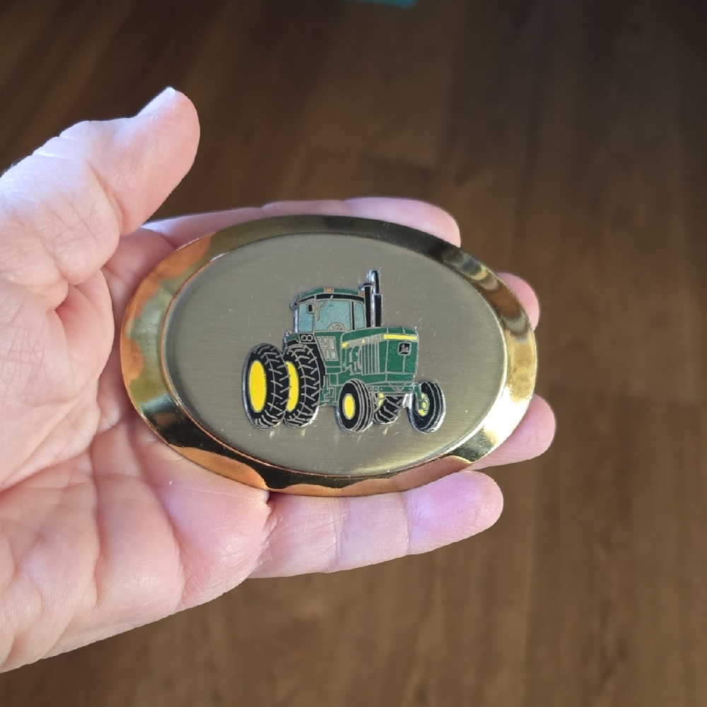 John Deere Gold and Green Belt Buckle